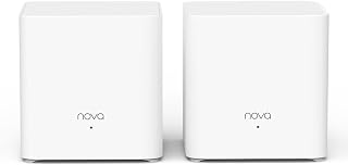 Tenda Nova MX3 Mesh WLAN System - AX1500 Wi-Fi 6 Dual-Band Router and Repeater - Recommended for Houses with 1-2 Bedrooms - 2 x Gigabit Ports for Each Unit - App Control - WAP3 Pack of 2
