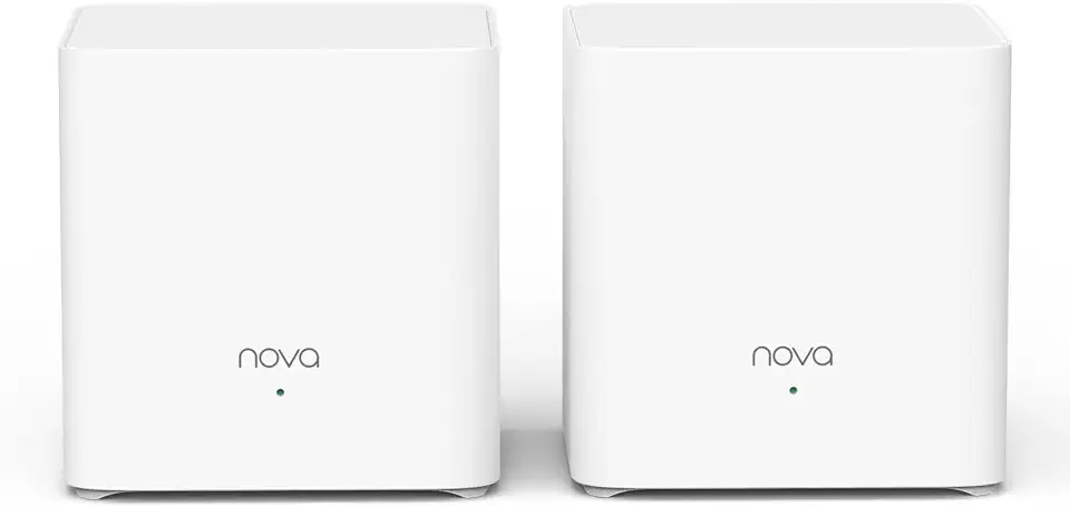 Tenda Nova MX3 Mesh WLAN System - AX1500 Wi-Fi 6 Dual-Band Router and Repeater - Recommended for Houses with 1-2 Bedrooms - 2 x Gigabit Ports for Each Unit - App Control - WAP3 Pack of 2