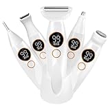 Rasierer Damen Elektrisch 5 IN 1, Intimrasierer für Frauen, Gesichtshaarentferner für Frauen mit USB-Ladestation, IPX7 Wasserdicht Damenrasierer Elektrisch für Intimbereich, Körper, Augenbrauen, Nase