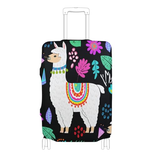 Joisal Cute White Llama Saddle Colorful Luggage Protector Suitcase Cover Cute Baggage Travel Luggage Accessories Prints, XL, Fits 29-32 Inch Case