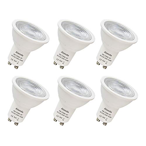 Aiwode GU10 LED Lampe,Warmweiß 2700K,6W Ersetz 50W Halogenlampe,Nicht Dimmbar,470LM RA80 38°Abstrahlwinke,6er Pack Cover