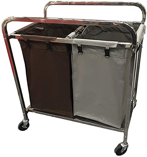 Shelf Movable Trolleys Heavy Duty Tall Laundry Cart Large Capacity Laundry Sorter Basket For Hotel Room 2 Durable