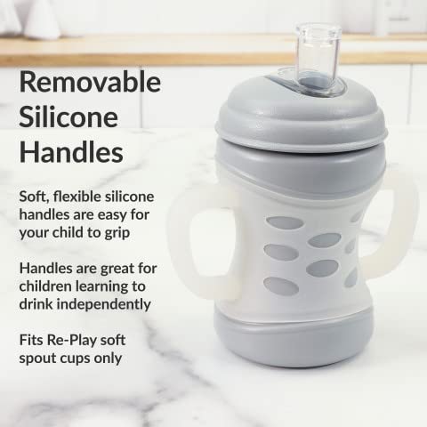 Vasos de transición de 8 onzas para bebé, entrenador con asa, boquilla suave de silicona de grado médico y tapa de viaje, fácil de sostener, con forma de reloj de arena, fabricado en Estados 2