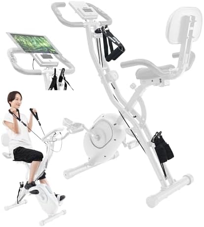 （00:30時点） 【MONOQLO年間ベストバイ受賞】STEADY フィットネスバイク エアロバイク 家庭用 静音 折り畳み Designed in Japan 独自開発の非接触式airホイール サイクリングマシン (11.ホワイト/背もたれ＆バンドあり)