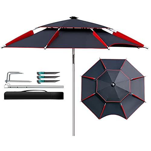 Parasol de jardin 2m40 CLSDRZC avec manivelle et 8 baleines pour table de terrasse