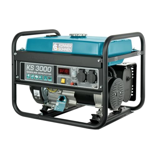 Groupe &eacute;lectrog&egrave;ne &agrave; essence KS 3000 puissance max 3000 W, prises Schuko 2x16A (230 V), EURO-V, r&eacute;gulateur de tension automatique (AVR),moteur &eacute;lectrique enroulement 100% cuivre,generateur de courant