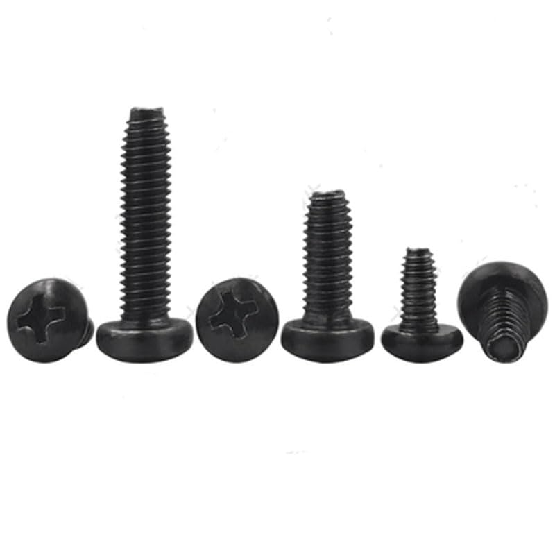 M3 M4 Phillips Screw Round head Self-tapping Screws Triangular Thread Self-locking Bolts Black - (Dimensions: M3x16mm(50pcs))