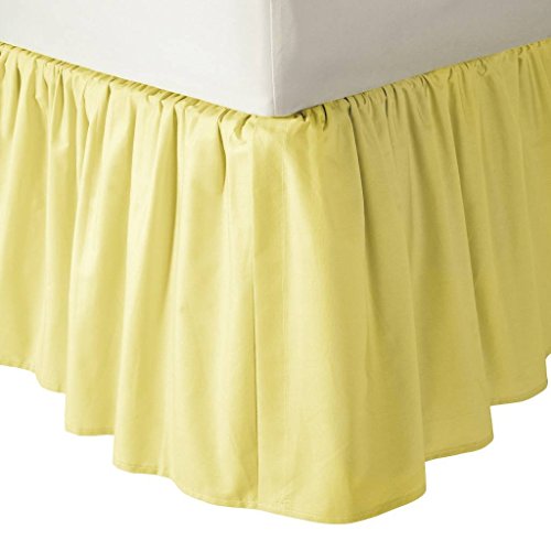 Image of Baby Doll Bedding Solid Crib Skirt /Dust Ruffle, Yellow