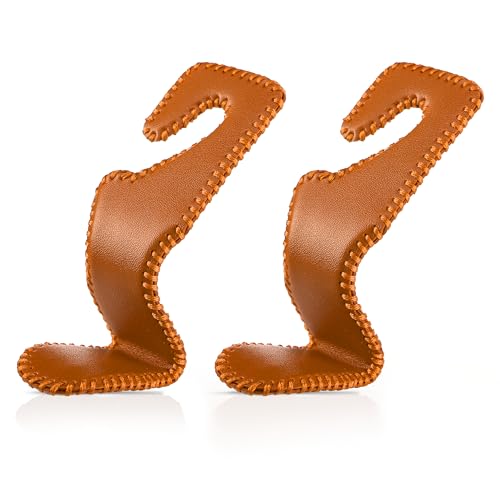 Cartaxio 2Pcs Premium Car Seat Hooks for Headrest – Leather