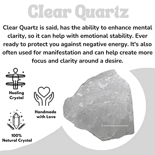 Image of Amazing Gemstone Clear Quartz Raw Crystals and Healing Stones, Natural Rocks for Tumbling and DIY Raw Stones and Crystals (5 Pieces)