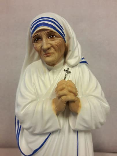 Generico ArteSacraCaravaggio Statua di Santa Madre Teresa di Calcutta cm 30 (11,81 inches) in marmo resina decorata a mano di produzione artigianale italiana