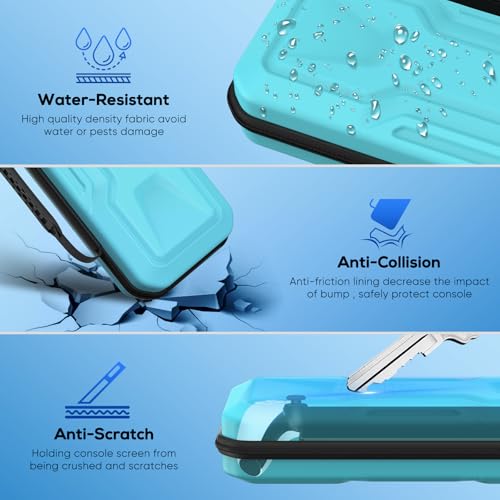 Image of FYOUNG 3 in 1 Accessories Case Bundle for Playstation Portal | Carrying Case & Hard PC Cover with Screen Protector, Protective Case & Hard Shell Travel Handbag for PS5 Portal(Light Blue)