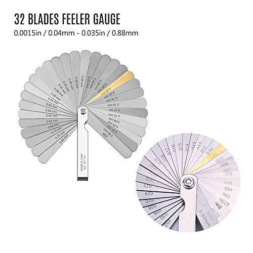 KKmoon Guitar Luthier Ferramentas Kit Medidor de Raio de 9 Raios 32 Lâminas Calibre para Guitarra Re