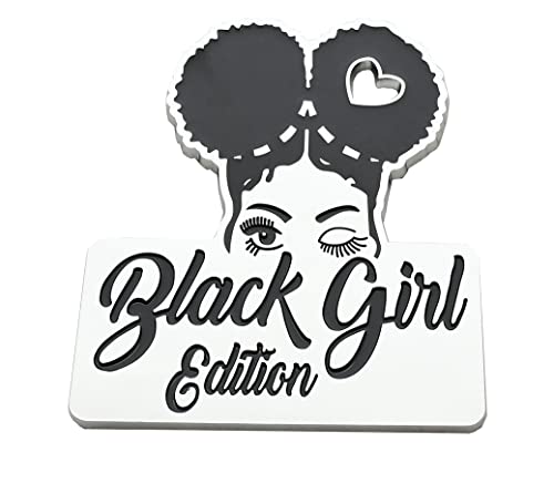 Image of Custom Black Girl Edition Car Badge Emblem Decals - Compatible Vehicles, Doors, Body, Fenders, Trunk - Stylish Dynamic Chrome Look