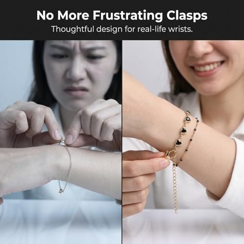 JZZ Gold Dainty Bracelet for Women, Adjustable Love Bracelet Set Jewelry Gift - Hypoallergenic, Size 6.7-8.7 Inches, Suitable for Parties, Office Wear, and Daily Use - image 5