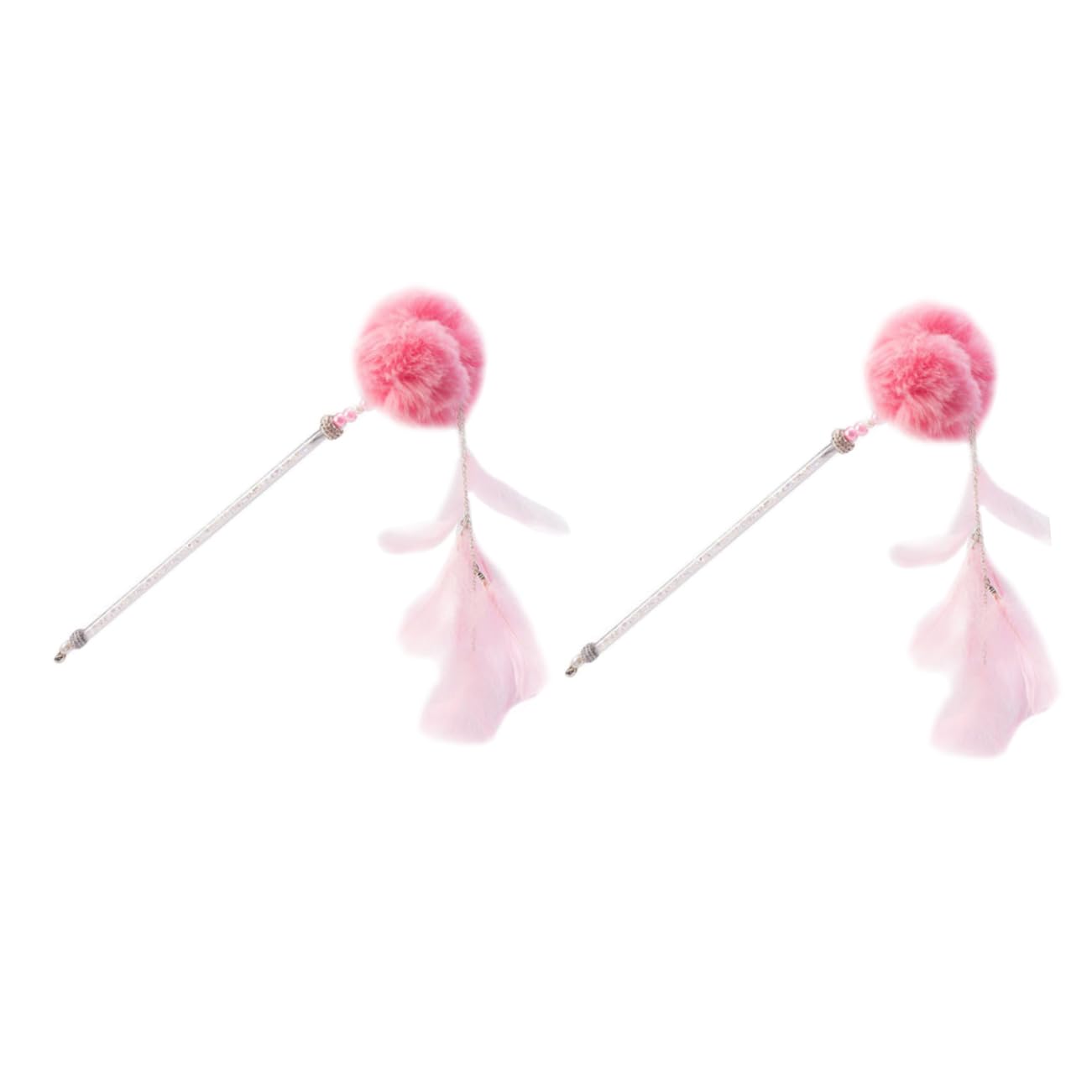 SUPVOX 6pièces Jouets pour Chats Bâtons à Plumes Et Pompons Interactifs Accessoires De Jeu pour Chats Rose