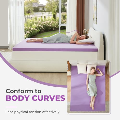 Image of BDEUS 1.5 Inch Gel Memory Foam Mattress Topper Ventilated Soft Pressure Relieve Mattress Pad, Breathable Bed Topper, CertiPUR-US Certified, Twin Size