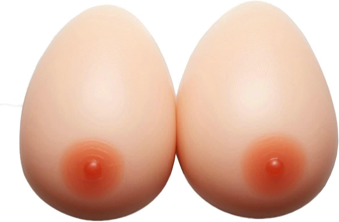 1 Pair Non-Adhesive Silicone Breast Forms - Ultra Realistic Fake Boobs, Teardrop Shaped False Breasts for a Natural Silhouette, Comfortable Silicone Boobs Inserts for Pocketed Bra