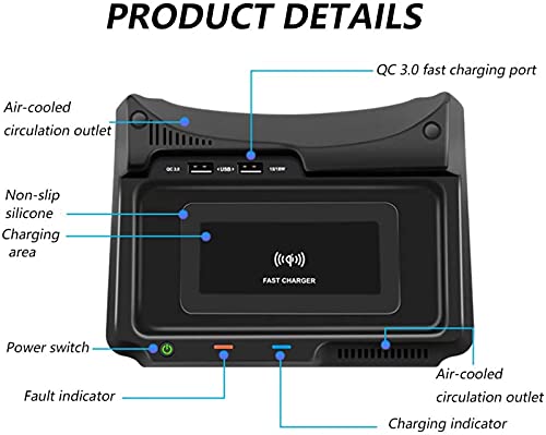 Brandmotion FreedomCharge MAX Certified Qi Wireless Charging Kit FDMC-1310 | Non-Slip Car or Truck Wireless Charging Pad iPhone | Cut to Fit in Center Console, Storage Tray or Armrest | Black