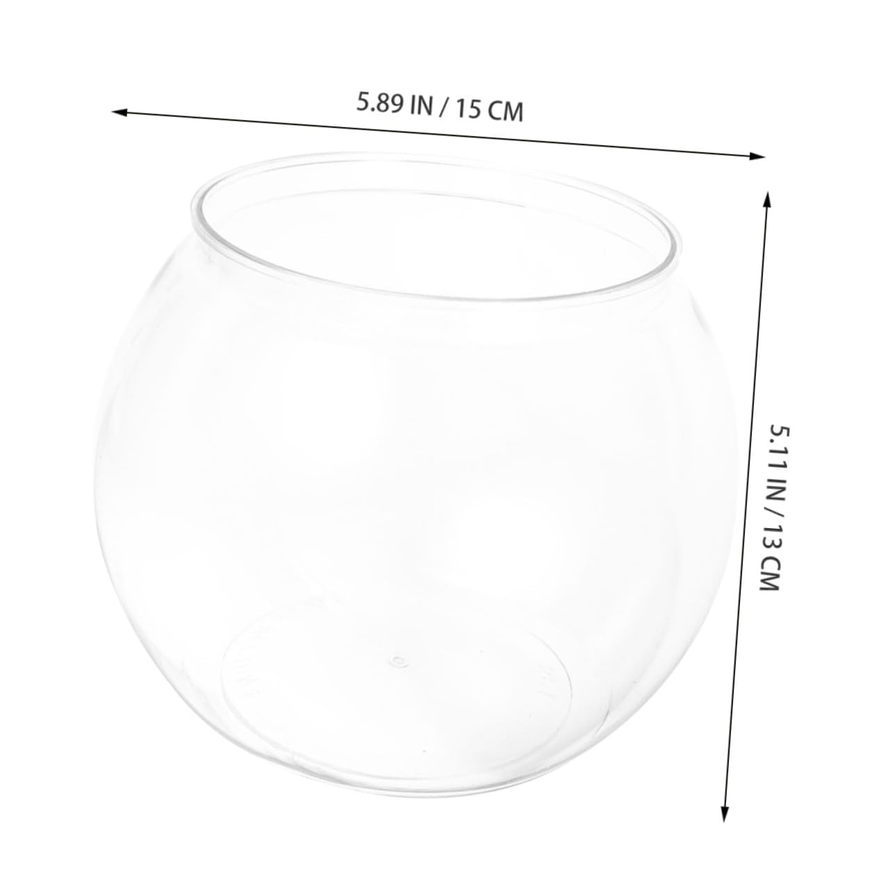 DOITOOL Tisch Aquarium Transparent Mittlere Größe aus Robustem Kunststoff Kugelförmige Fischschale als Schreibtischdekoration Mikrolandschafts Aquarium für Goldfisch und Zucht