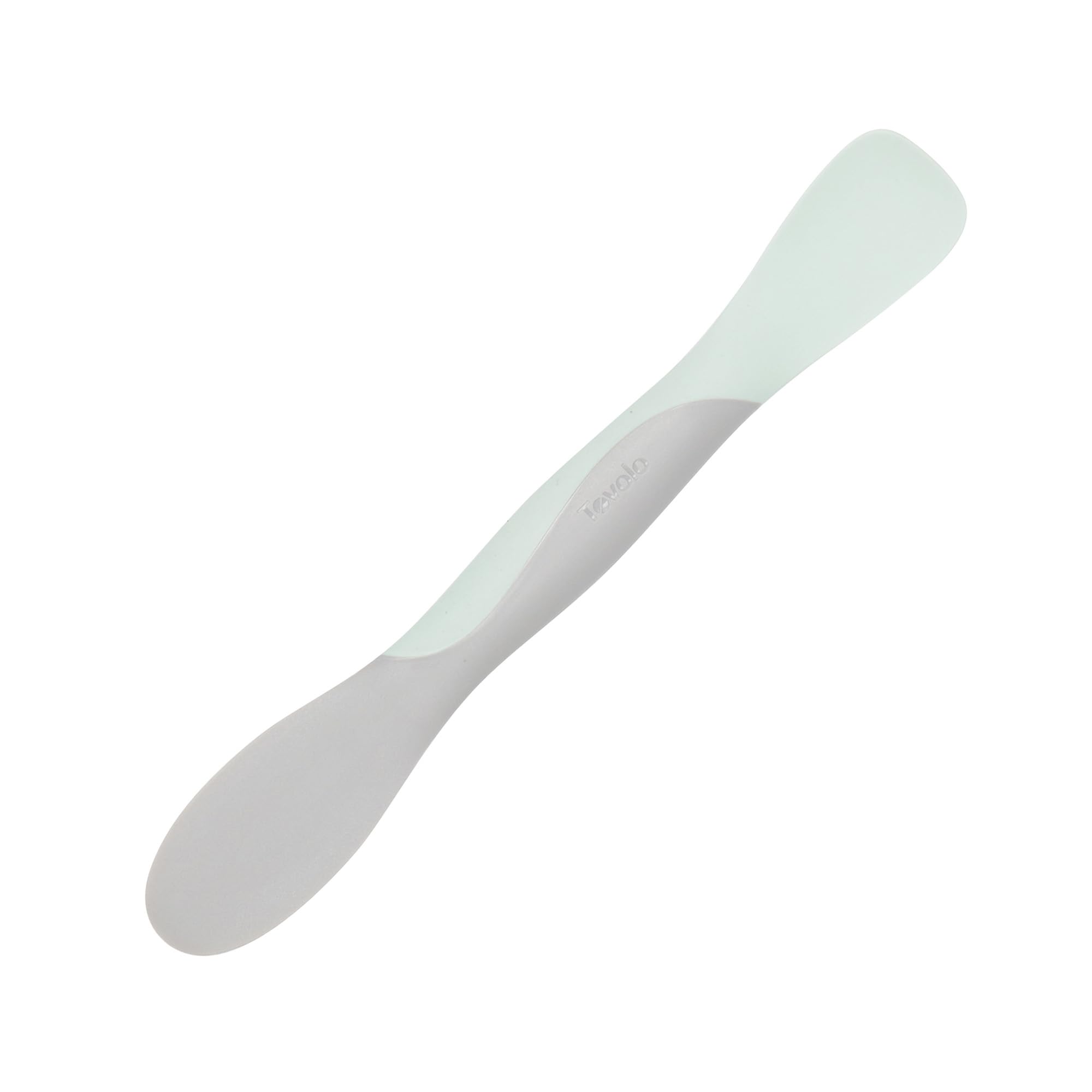 Tovolo Mini Scoop and Spread Tool for Kitchen Meal Prep Small Sandwich Spreader Spatula for Peanut Butter Jelly, Silicone BPA Free Dishwasher Safe Scooper Spreader, Blue Haze and Oyster Gray