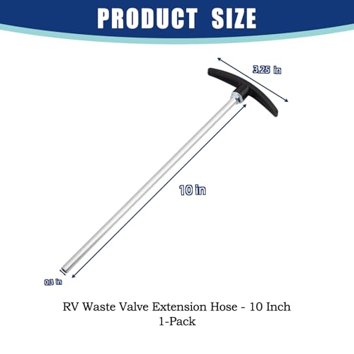 Image of DONFON 10 Inch RV Waste Valve Extension & Sewer Rod Set Compatible with RV Sewer Hose Kits, Replacement Parts (2-Pack)
