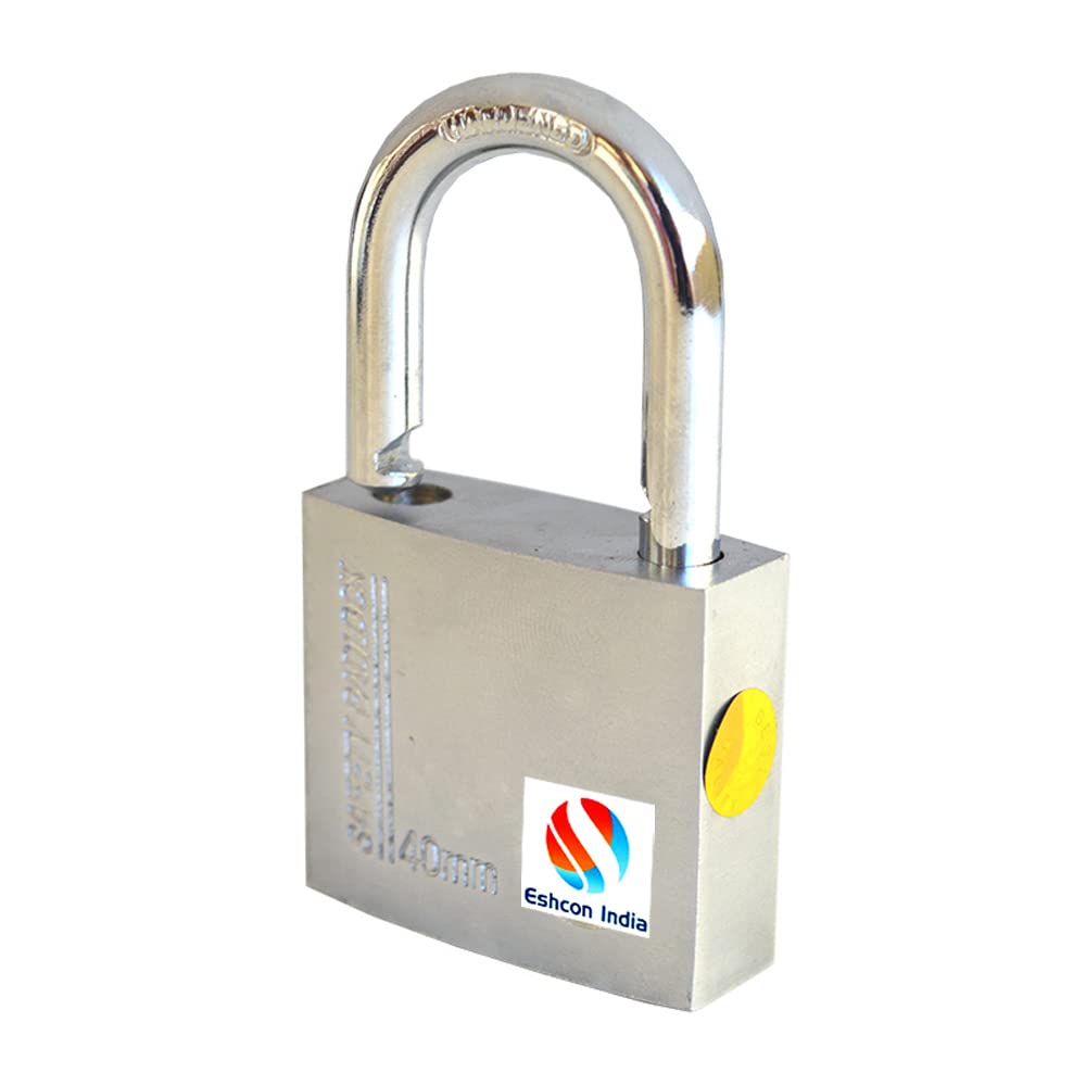 Eshcon 40MM Silver Colour Padlock Full Brass Cylinder with 3 Dimple Keys (B0BV469S9K) Amazon Price History, Amazon Price Tracker