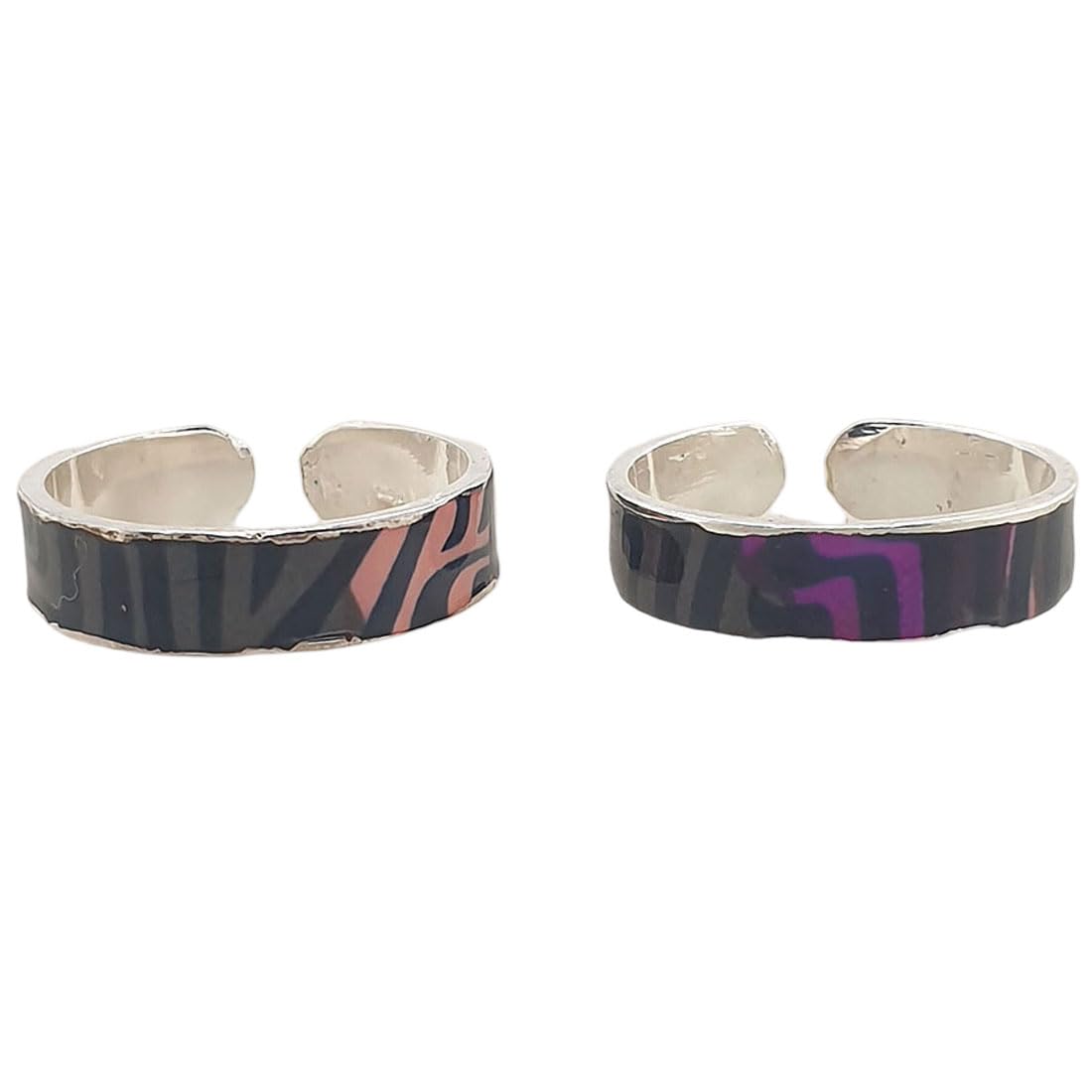 925 Sterling Silver Multi Color Enamel Paint Toe Ring Bichhiya For Women (4.00 Grams)-image-31
