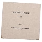 FONDOTIN Ticketbuch Sammelalbum Grau Mit Loseblattsammlung Papier Kartenalbum Für Kinokarten Zugfahrkarten Flugtickets Souvenir Aufbewahrung Reise Geschenk