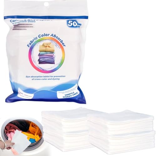 MOMENT Color Catcher Sheets 50 Count for Laundry 10x14cm Dye Absorbent to Maintain Clothes Original Colors Allow Mixed Washes Prevent Color Runs Dye Guard Grabber for Washing Machine