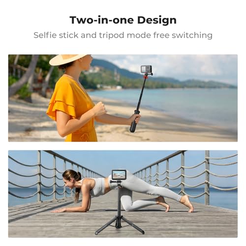 Image of K&F CONCEPT 58.5cm /23inch Portable Adjustable Stand Selfie Stick Tripod | Portable Vlog Handle Grip Action Camera Selfie Stick for GoPro Hero 13 /12 /11 /10 /9 /8 /Max, DJI Osmo Action 6 /5 /4 /3 /2 /1