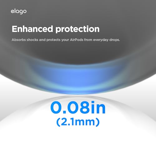 Image of elago Armor Case Compatible with AirPods Pro 3 Case - Carabiner Included, Supports Wireless Charging, Shock Resistant, Full Protection (Black)