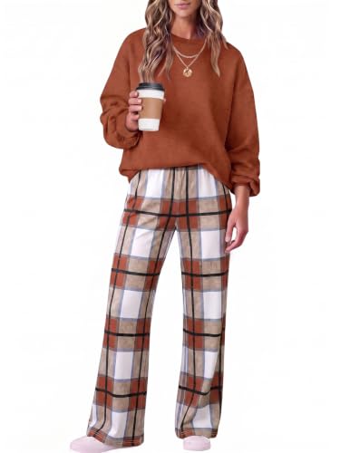 Two Piece Lounge Sets for Women Wide Leg Pant Matching Sets with Pockets