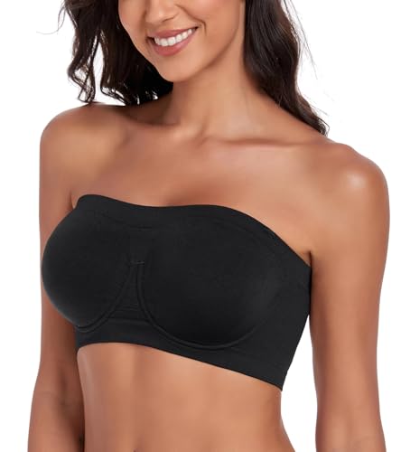 Image of Women's Underwire Strapless Multiway Bra Bandeau Seamless Supportive Bras Non Padded Top