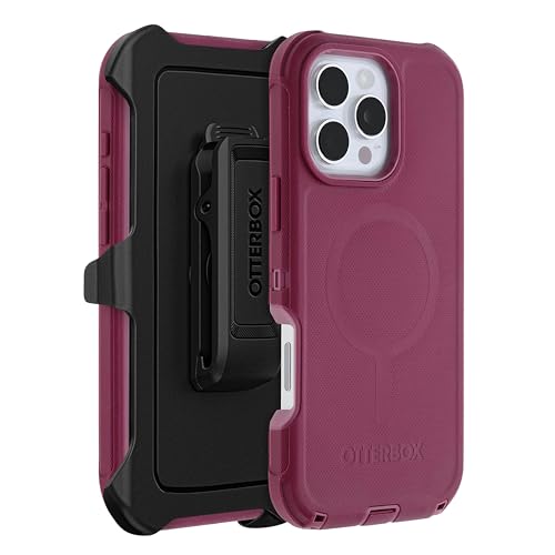 OtterBox iPhone 16 Pro Max (Only) Defender Series MagSafe Case - Foxberry (Pink) - Holster Clip Included, Built-in Magnets, Screenless, Rugged & Durable, with Port Protection, Non-Retail Packaging by OtterBox - Used condition - US$19.50