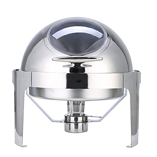 AIZYR 6L Runder Roll Top Chafing Dish, Chafer- Und Buffetwärmer-Sets Aus Edelstahl Mit Kraftstoffhaltern Für… – Bild 3