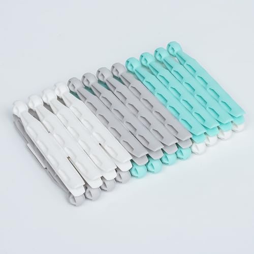 pegs It 24 Pcs Plastic Dolly Pegs for Washing Line Durable and Heavy Duty Clothes Pegs for Household Use Assorted Colors | White Grey Aqua Blue