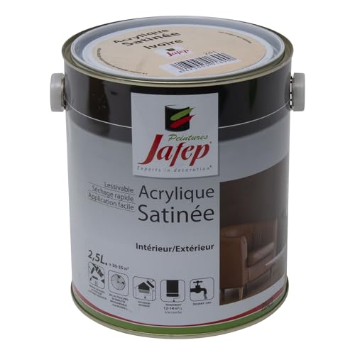 Jafep 12932 Acrylfarbe, satiniert, 2,5 l, elfenbeinfarben
