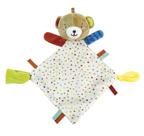 Clementoni - 17786 - Lovely Bear Comforter - Doudou, Copertina Sicurezza Neonato, Orsetto Peluche Neonato, Giocattolo Bambini 0-36 Mesi - 100% Lavabile