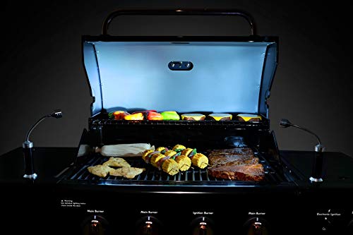 Permasteel Grill Zubehör | Grill Beleuchtung | Grillleuchte mit Magnetfuß | LED Lampe Outdoor | Verstellbare Grilllampe mit Batterien | 2 Stück