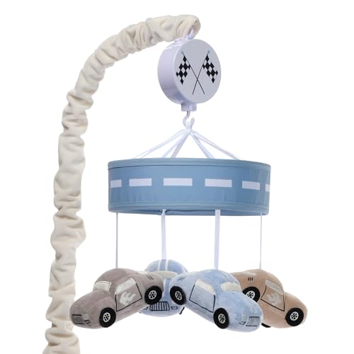 Image of Lambs & Ivy Little Racer Musical Car/Transportation Baby Crib Mobile Soother Toy