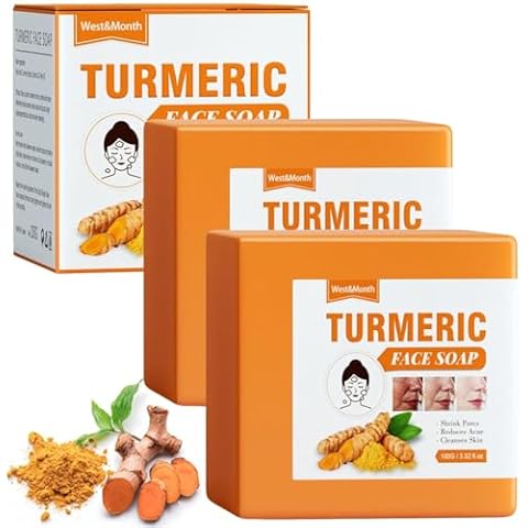 YUEOL 2PCS Turmeric Soap Bar For Face & Body,Gentle Soap,Turmeric Face Wash, For All Skin Types Cover