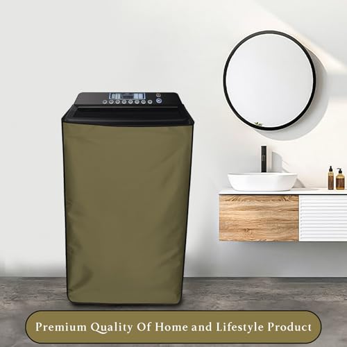 Image of Star Weaves Top Load Washing Machine Cover for Whirlpool 9.5 kg Fully-Automatic Top Loading 360 Bloomwash Pro, Beige