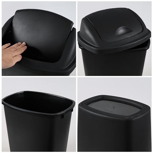 Caneca de basura plástica negra 6 galones 4 unidades miniatura 3
