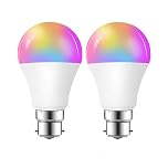 Smart Light Bulbs B22, 60W Equivalent WiFi Bluetooth Dimmable LED RGB Light Bulbs, Full Color Changing Smart Light Bulb Compatible with Alexa & Google Assistant, 9W 850 Lumens 2.4 GHz, Wi-Fi (2)