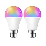 Smart Light Bulbs B22, 60W Equivalent WiFi Bluetooth Dimmable LED RGB Light Bulbs, Full Color Changing Smart Light Bulb Compatible with Alexa & Google Assistant, 9W 850 Lumens 2.4 GHz, Wi-Fi (2) - Image 1