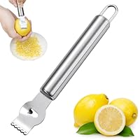 Zitronen Zester Schäler,Zestenreißer,Zitronen Schäler,Zestenschneider,Edelstahl Zitrone Peeler Reibe,Ziseliermesser,Professioneller Zitronen Zester,mit Kanalmesser und Aufhängeöse,für Küche und Bar