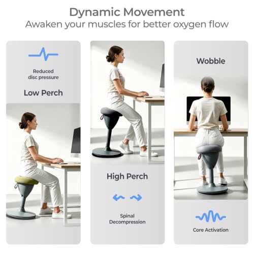 Image of Tervo Model W - Wobble Stool - Ergonomic Standing Desk Chair - Sit Active