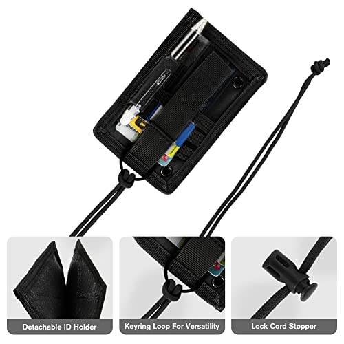 OFFCUP Tactical ID Card & Badge Holder, Detachable, Adjustable Neck Lanyard for ID Card & Credit Card Organizer (Black) - Image 3