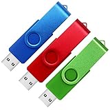 SumDuta 16GB USB 2.0 Flash Drive Swivel Design Thumb Drives Jump Drive Fold Storage Memory Stick (3Pack Blue Green Red)